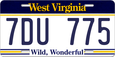 WV license plate 7DU775