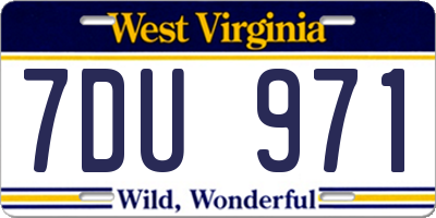 WV license plate 7DU971
