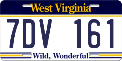 WV license plate 7DV161