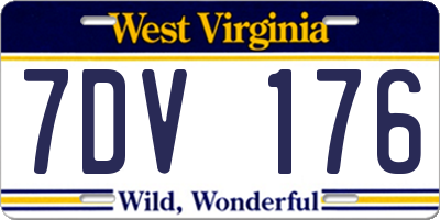 WV license plate 7DV176
