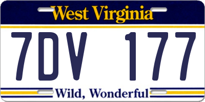 WV license plate 7DV177