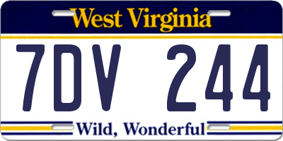 WV license plate 7DV244