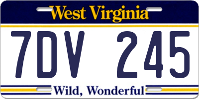 WV license plate 7DV245