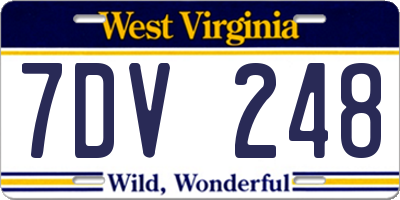 WV license plate 7DV248