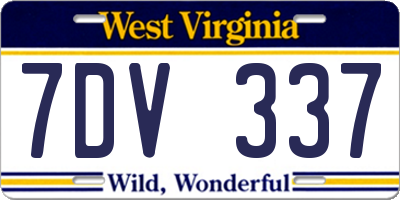 WV license plate 7DV337
