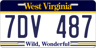 WV license plate 7DV487