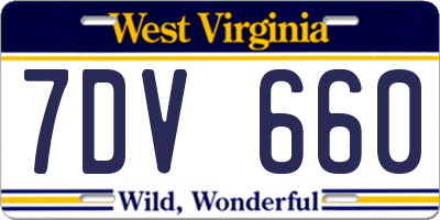 WV license plate 7DV660
