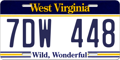 WV license plate 7DW448
