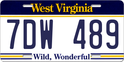 WV license plate 7DW489