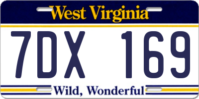 WV license plate 7DX169