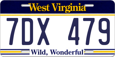 WV license plate 7DX479