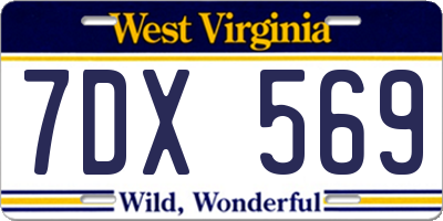 WV license plate 7DX569