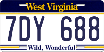 WV license plate 7DY688