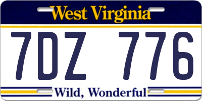 WV license plate 7DZ776