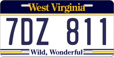 WV license plate 7DZ811