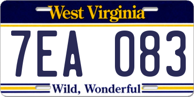 WV license plate 7EA083