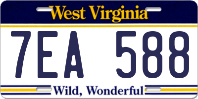 WV license plate 7EA588