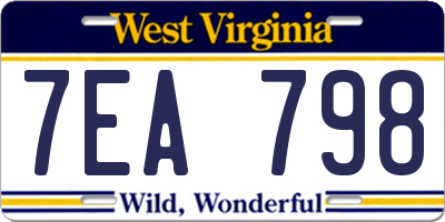 WV license plate 7EA798