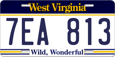 WV license plate 7EA813