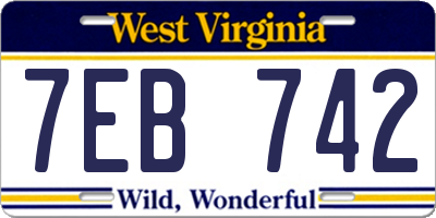 WV license plate 7EB742