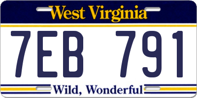 WV license plate 7EB791