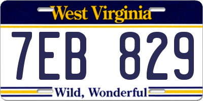 WV license plate 7EB829
