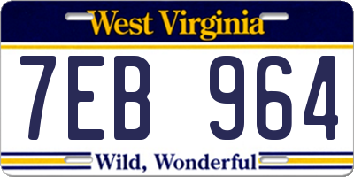 WV license plate 7EB964