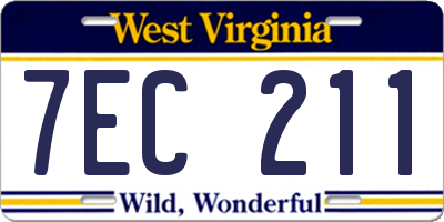 WV license plate 7EC211