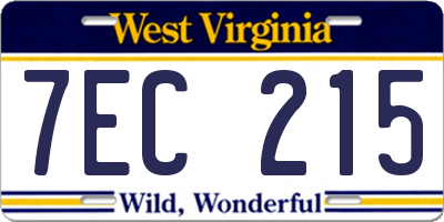 WV license plate 7EC215