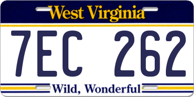 WV license plate 7EC262
