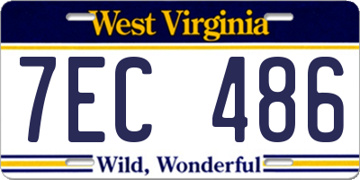 WV license plate 7EC486