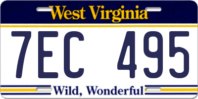 WV license plate 7EC495