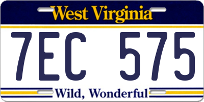 WV license plate 7EC575