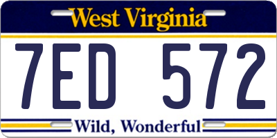 WV license plate 7ED572