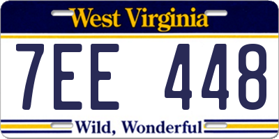WV license plate 7EE448