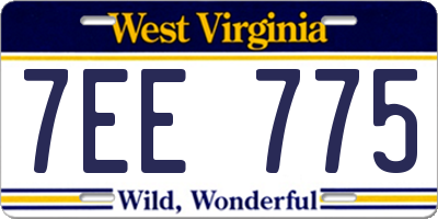 WV license plate 7EE775