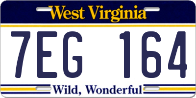 WV license plate 7EG164