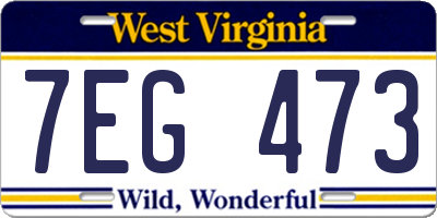 WV license plate 7EG473