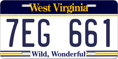 WV license plate 7EG661