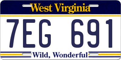 WV license plate 7EG691