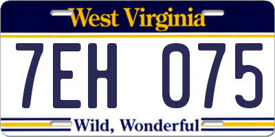 WV license plate 7EH075