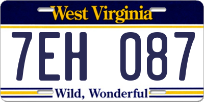 WV license plate 7EH087