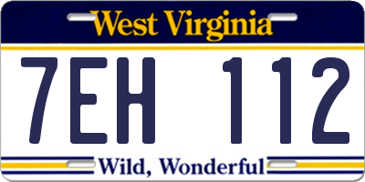 WV license plate 7EH112