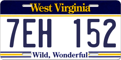 WV license plate 7EH152