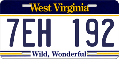 WV license plate 7EH192