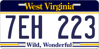 WV license plate 7EH223