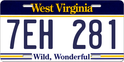 WV license plate 7EH281