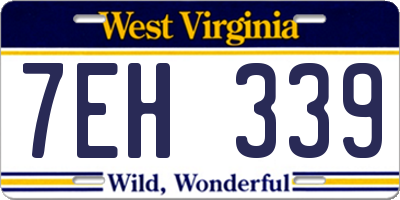 WV license plate 7EH339