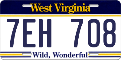 WV license plate 7EH708