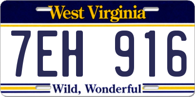 WV license plate 7EH916